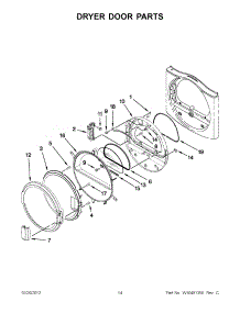 07 - Dryer Door Parts parts for Maytag Washer Dryer Combo MLG20PDBGW0 / from AppliancePartsPros.com