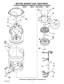 03 - Motor, Basket And Tub Parts parts for Maytag Washer MVWB850WR2 / from AppliancePartsPros.com