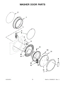 08 - Washer Door Parts parts for Maytag Washer Dryer Combo MLG20PDBWW2 / from AppliancePartsPros.com
