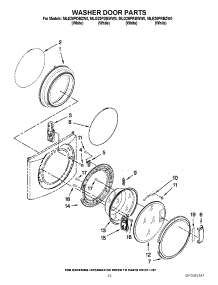 08 - Washer Door Parts parts for Maytag Washer Dryer Combo MLG20PRBWW0 / from AppliancePartsPros.com