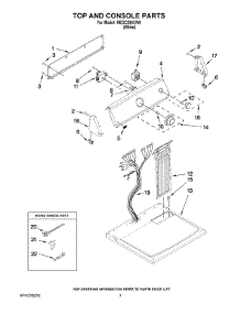02 - Top And Console Parts parts for Maytag Dryer MEDC200XW0 / from AppliancePartsPros.com