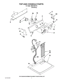 02 - Top And Console Parts parts for Maytag Dryer MEDC300XW0 / from AppliancePartsPros.com