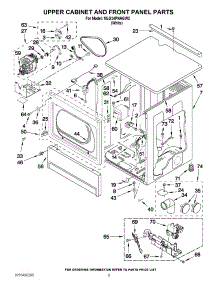 03 - Upper Cabinet And Front Panel Parts parts for Maytag Dryer MLG24PNAGW2 / from AppliancePartsPros.com