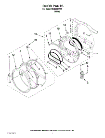 04 - Door Parts parts for Maytag Dryer MEDE201YW0 / from AppliancePartsPros.com