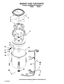 03 - Basket And Tub Parts parts for Maytag Washer MVWX500XW2 / from AppliancePartsPros.com