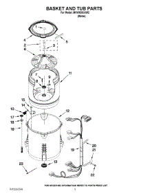 03 - Basket And Tub Parts parts for Maytag Washer MVWX550XW2 / from AppliancePartsPros.com