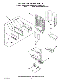 08 - Dispenser Front Parts parts for Maytag Refrigerator MSD2559XEB01 / from AppliancePartsPros.com