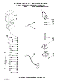 05 - Motor And Ice Container Parts parts for Maytag Refrigerator MSD2559XEW01 / from AppliancePartsPros.com