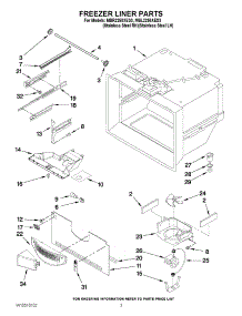 02 - Freezer Liner Parts parts for Maytag Refrigerator MBR2258XES3 / from AppliancePartsPros.com