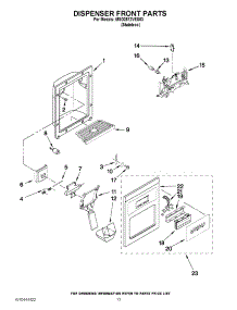 08 - Dispenser Front Parts parts for Maytag Refrigerator MSD2572VES03 / from AppliancePartsPros.com