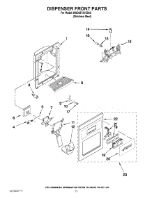 08 - Dispenser Front Parts parts for Maytag Refrigerator MSD2573VES02 / from AppliancePartsPros.com