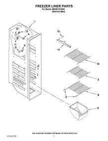 04 - Freezer Liner Parts parts for Maytag Refrigerator MSD2573VES03 / from AppliancePartsPros.com