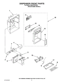 08 - Dispenser Front Parts parts for Maytag Refrigerator MSD2574VEM12 / from AppliancePartsPros.com