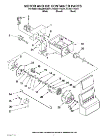 05 - Motor And Ice Container Parts parts for Maytag Refrigerator MSD2574VEW11 / from AppliancePartsPros.com