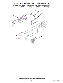 02 - Control Panel And Latch Parts parts for Maytag Dishwasher MDB6769AWB3 / from AppliancePartsPros.com