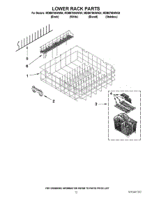 10 - Lower Rack Parts parts for Maytag Dishwasher MDB6769AWB4 / from AppliancePartsPros.com