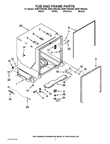 05 - Tub And Frame Parts parts for Maytag Dishwasher MDB7749SAM0 / from AppliancePartsPros.com