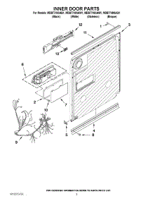 03 - Inner Door Parts parts for Maytag Dishwasher MDB7749SAM1 / from AppliancePartsPros.com