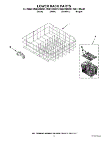 10 - Lower Rack Parts parts for Maytag Dishwasher MDB7749SAM1 / from AppliancePartsPros.com