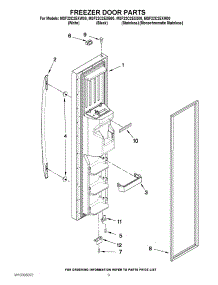 07 - Freezer Door Parts parts for Maytag Refrigerator MSF22C2EXB00 / from AppliancePartsPros.com