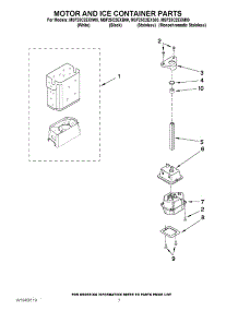 05 - Motor And Ice Container Parts parts for Maytag Refrigerator MSF25C2EXW00 / from AppliancePartsPros.com