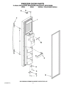 07 - Freezer Door Parts parts for Maytag Refrigerator MSF25C2EXW00 / from AppliancePartsPros.com