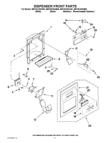 08 - Dispenser Front Parts parts for Maytag Refrigerator MSF25C2EXW00 / from AppliancePartsPros.com