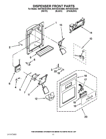 08 - Dispenser Front Parts parts for Maytag Refrigerator MSF25D2EAS00 / from AppliancePartsPros.com