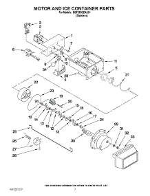 05 - Motor And Ice Container Parts parts for Maytag Refrigerator MSF25D2EAS01 / from AppliancePartsPros.com