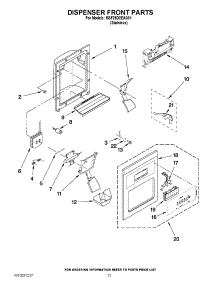 08 - Dispenser Front Parts parts for Maytag Refrigerator MSF25D2EAS01 / from AppliancePartsPros.com