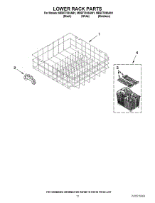 10 - Lower Rack Parts parts for Maytag Dishwasher MDB7759SAW1 / from AppliancePartsPros.com