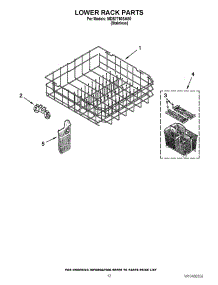 10 - Lower Rack Parts parts for Maytag Dishwasher MDB7760SAS0 / from AppliancePartsPros.com