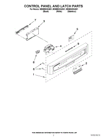 02 - Control Panel And Latch Parts parts for Maytag Dishwasher MDB8949SAB1 / from AppliancePartsPros.com