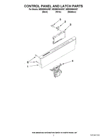 02 - Control Panel And Latch Parts parts for Maytag Dishwasher MDB8959AWB7 / from AppliancePartsPros.com