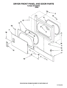 02 - Dryer Front Panel And Door Parts parts for Maytag Washer Dryer Combo MGT3800XW0 / from AppliancePartsPros.com
