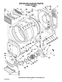 04 - Dryer Bulkhead Parts parts for Maytag Washer Dryer Combo MGT3800XW0 / from AppliancePartsPros.com