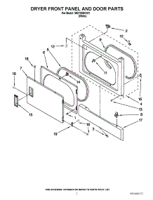 02 - Dryer Front Panel And Door Parts parts for Maytag Washer Dryer Combo MGT3800XW1 / from AppliancePartsPros.com