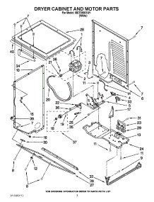 03 - Dryer Cabinet And Motor Parts parts for Maytag Washer Dryer Combo MGT3800XW1 / from AppliancePartsPros.com