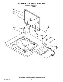 06 - Washer Top And Lid Parts parts for Maytag Washer Dryer Combo MGT3800XW1 / from AppliancePartsPros.com