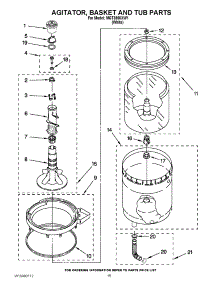 10 - Agitator, Basket And Tub Parts parts for Maytag Washer Dryer Combo MGT3800XW1 / from AppliancePartsPros.com