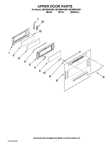 05 - Upper Door Parts parts for Maytag Range MGT8655XW00 / from AppliancePartsPros.com