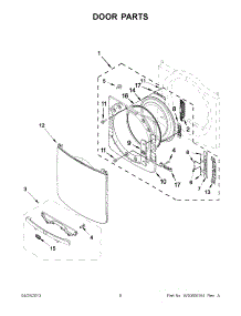 04 - Door Parts parts for Maytag Dryer YMED3000BG0 / from AppliancePartsPros.com