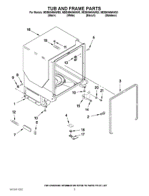 04 - Tub And Frame Parts parts for Maytag Dishwasher MDBH949AWW3 / from AppliancePartsPros.com