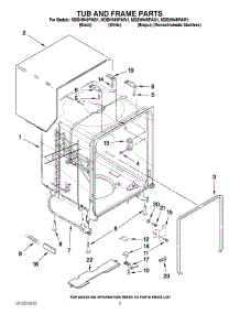 05 - Tub And Frame Parts parts for Maytag Dishwasher MDBH949PAM1 / from AppliancePartsPros.com