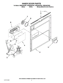 03 - Inner Door Parts parts for Maytag Dishwasher MDBH949PAQ1 / from AppliancePartsPros.com