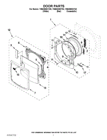 04 - Door Parts parts for Maytag Dryer YMED9000YW0 / from AppliancePartsPros.com
