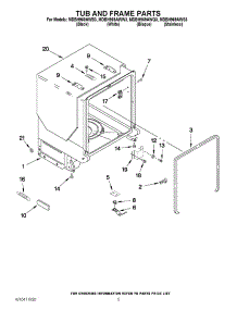 05 - Tub And Frame Parts parts for Maytag Dishwasher MDBH969AWB3 / from AppliancePartsPros.com