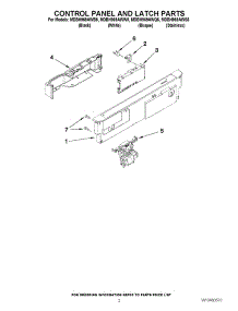 02 - Control Panel And Latch Parts parts for Maytag Dishwasher MDBH969AWB5 / from AppliancePartsPros.com
