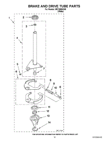 12 - Brake And Drive Tube Parts parts for Maytag Washer Dryer Combo MET3800XW0 / from AppliancePartsPros.com