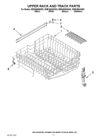 09 - Upper Rack And Track Parts parts for Maytag Dishwasher MDBH969AWS3 / from AppliancePartsPros.com